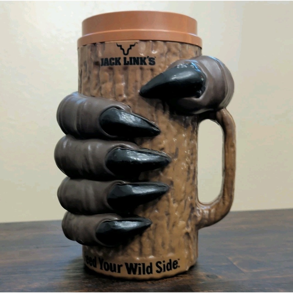 Jack Link's Big Foot hand Mug Display Feed Your Wild Side Sasquatch Collectible